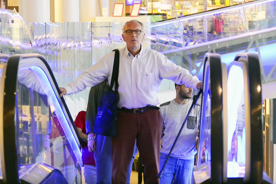 Man-on-escalator