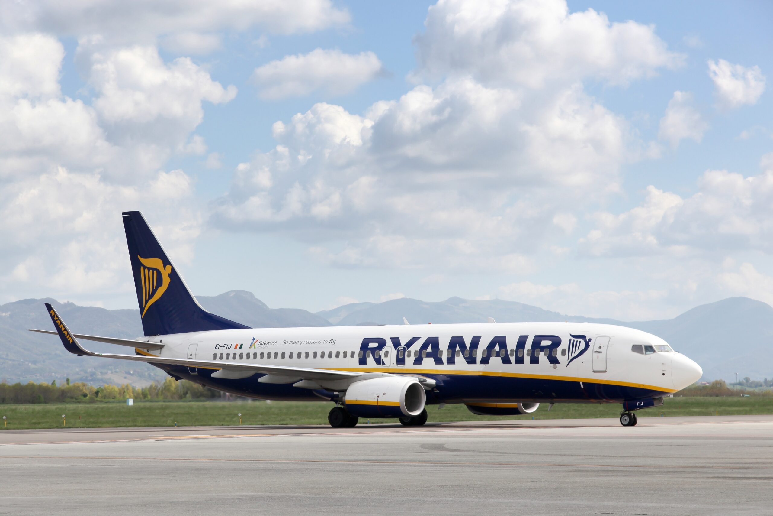 yanair airplane at Bergamo airport in Italy