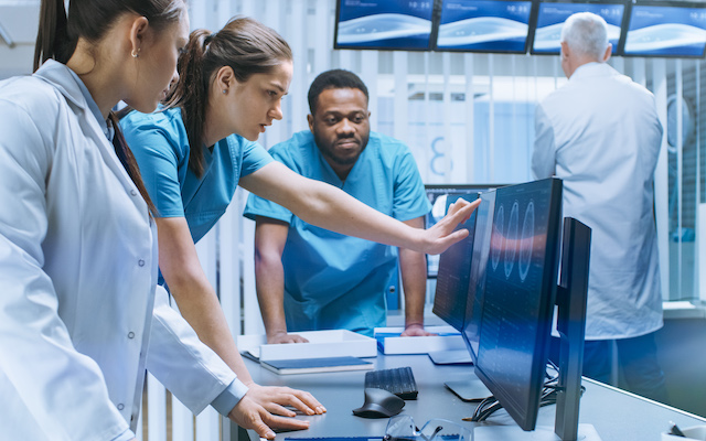 Scientists working in a lab