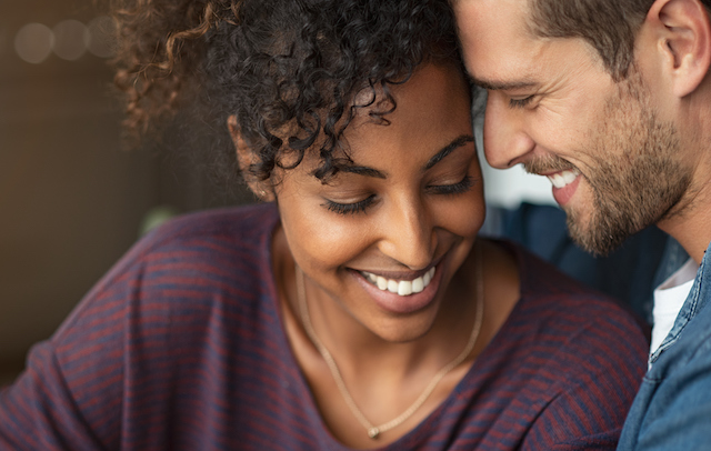Portrait of couple embracing each other
