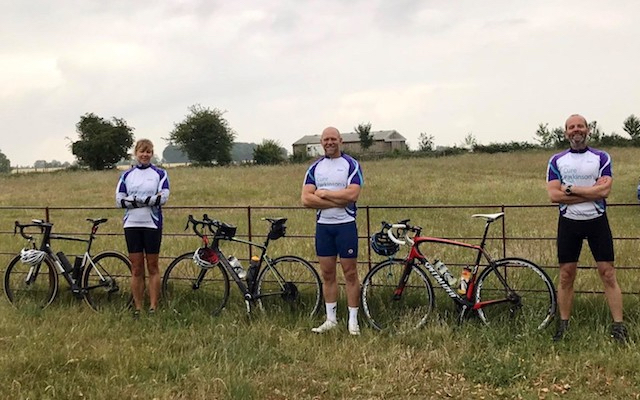 Cure Parkinson's Trust cyclists outdoors
