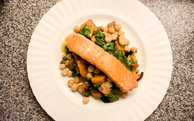 Roast squash salad Parkinson's nutrition