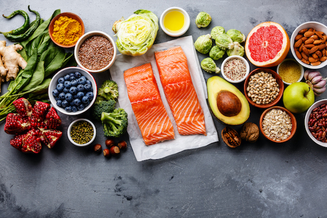 A display of antioxidant-rich foods