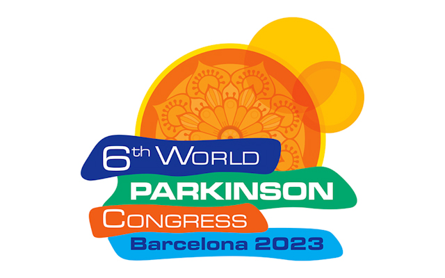 A logo reading: '6th World Parkinson Congress, Barcelona 2023'