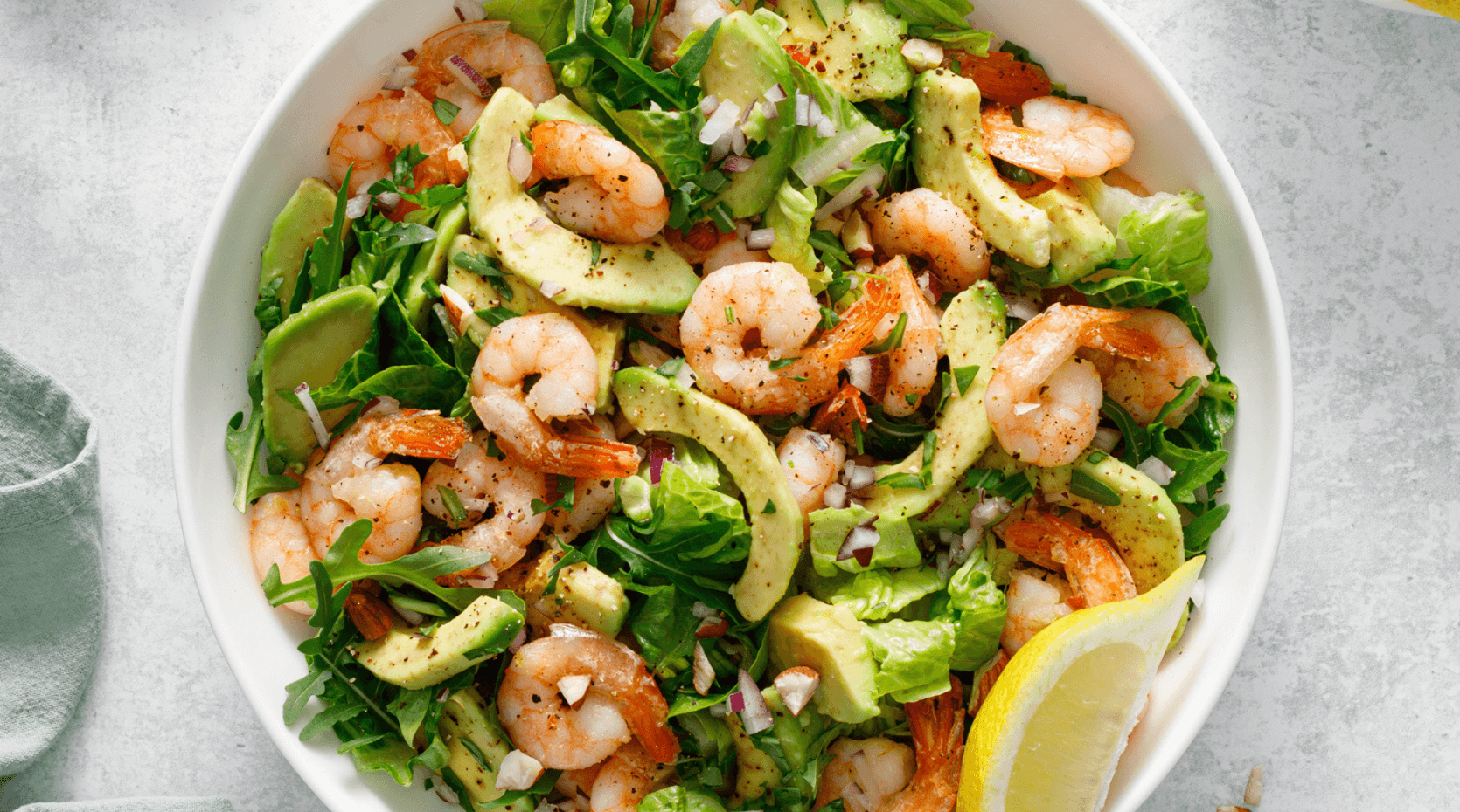 A healthy shrimp summer salad