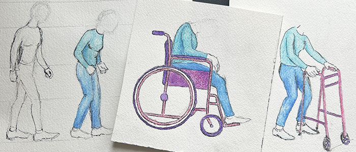 Barbara Salsberg Mathews' new illustrations show a variety of women with Parkinson's
