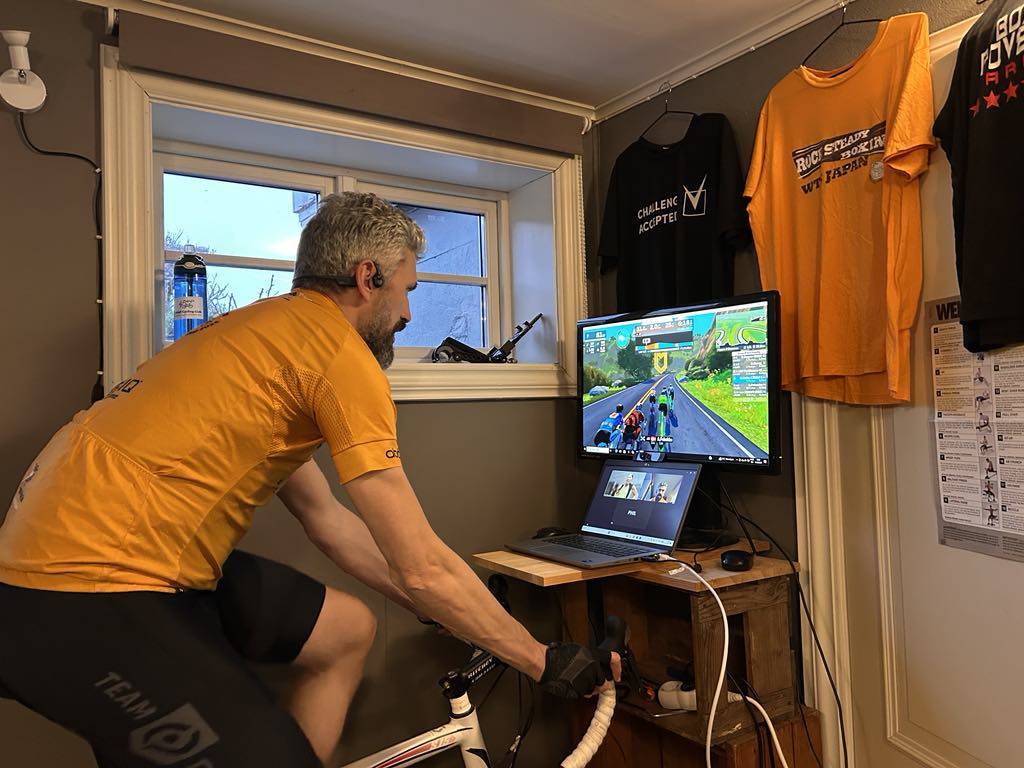 ZWAP cycling together, riders can connect via a Zoom call during the Zwift sessions