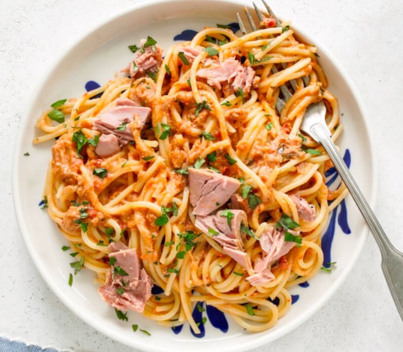 Tuna and red pesto spaghetti recipe 