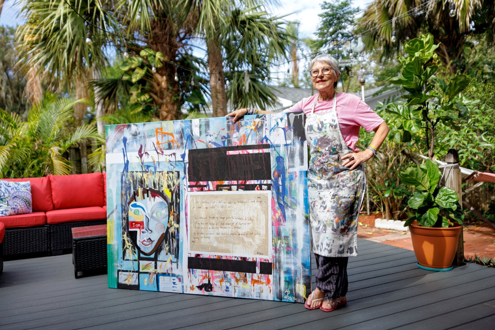 Margie Burns-Kohn, a professional artist from Florida, who was diagnosed with Parkinson's in 2015