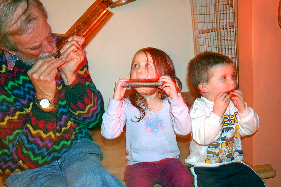 Mike with grandkids