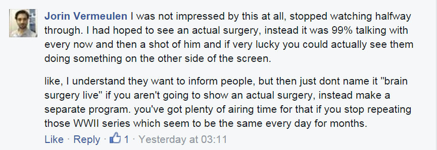 Fb comment issues with the edit and production of the show ii