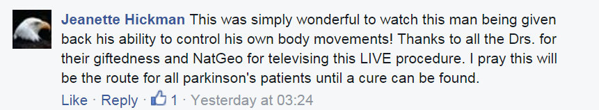 Fb comment 'simply wonderful'