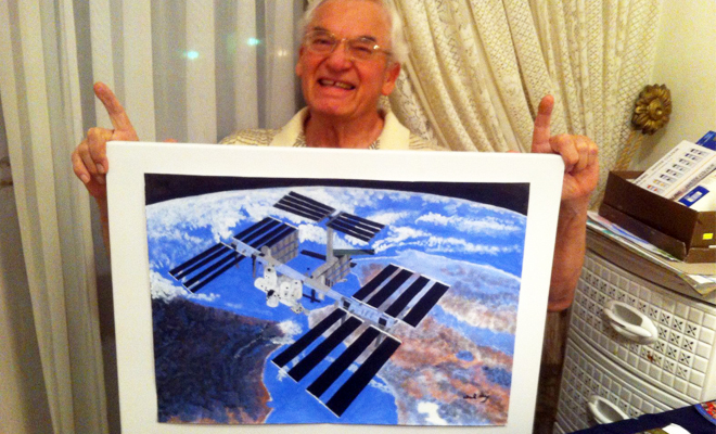 Walter with painting