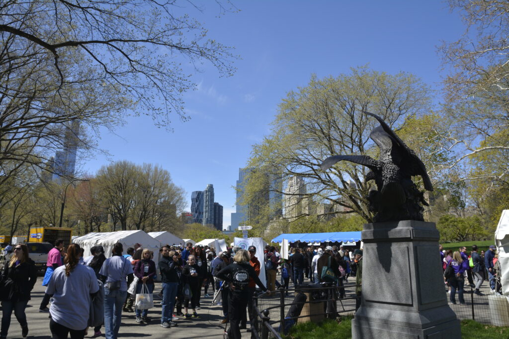 Central Park with view of the New York skyline