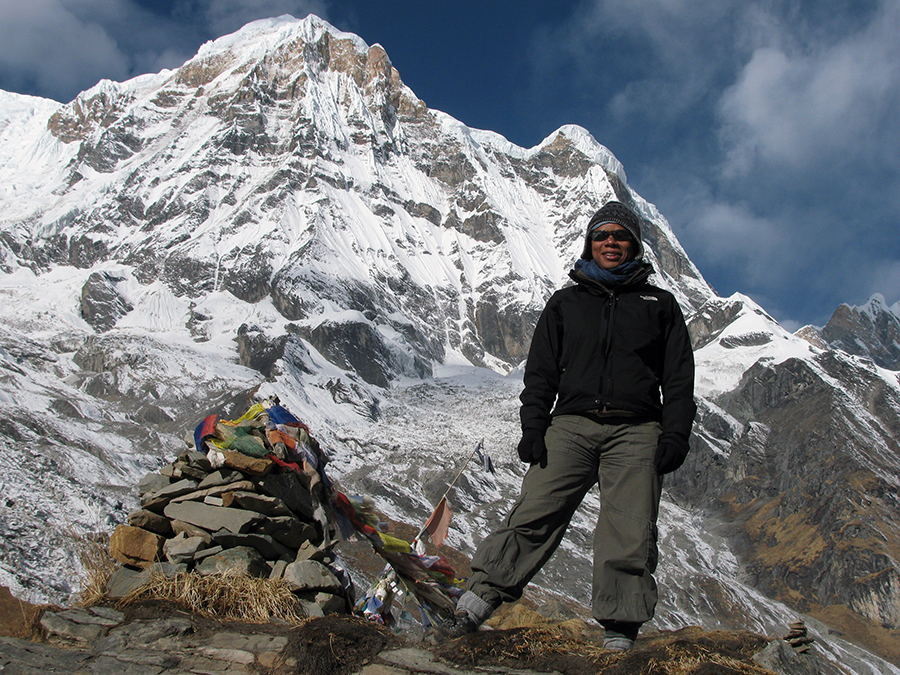 Rosemarie Wilson tackling a mountain