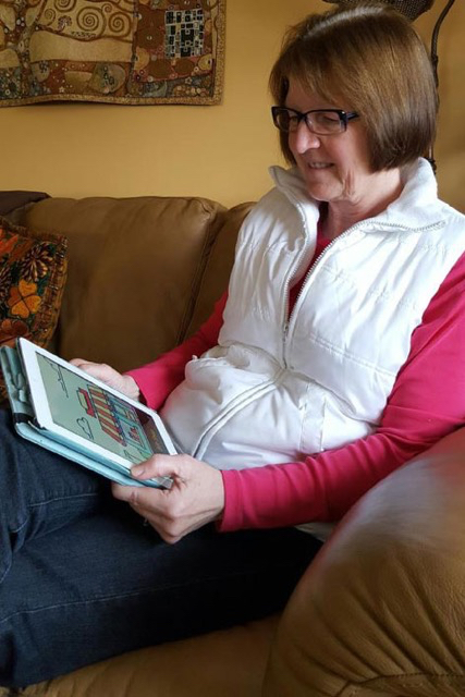 Nancy using Cognitia PD app