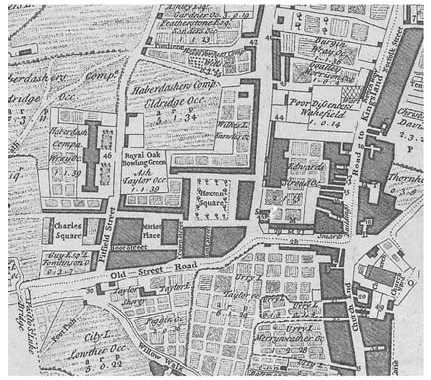 Map of Old Street and Hoxton Square area