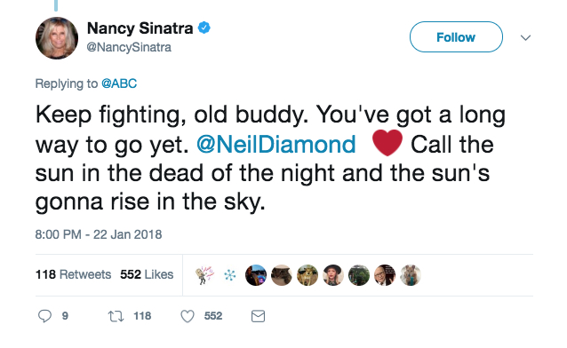 Nancy Sinatra tweet
