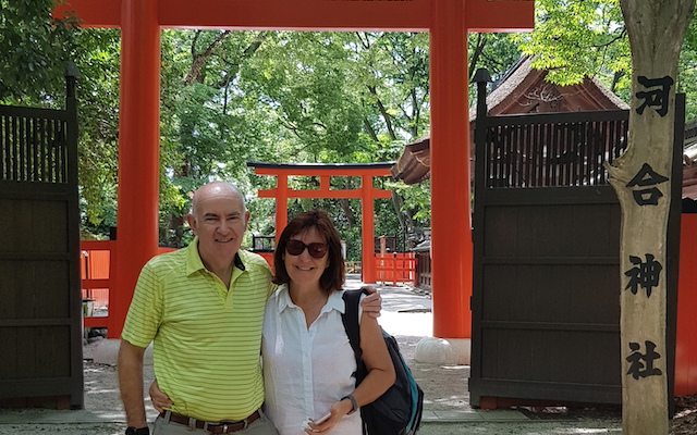 Joe Lacy (left) with his with Pauline (right) in Kyoto, Japan.