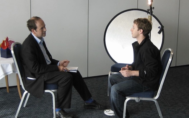 Journalist interviews Mark Zuckerberg