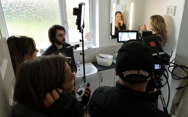 Behind-the-scenes shot of the crew filming 'STAGES'