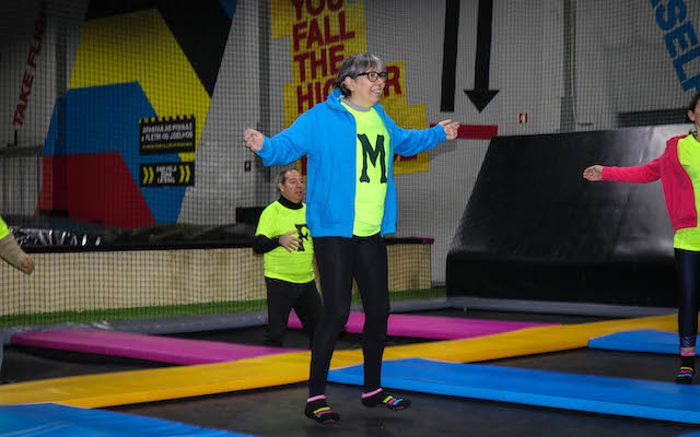 Delta at trampoline class.