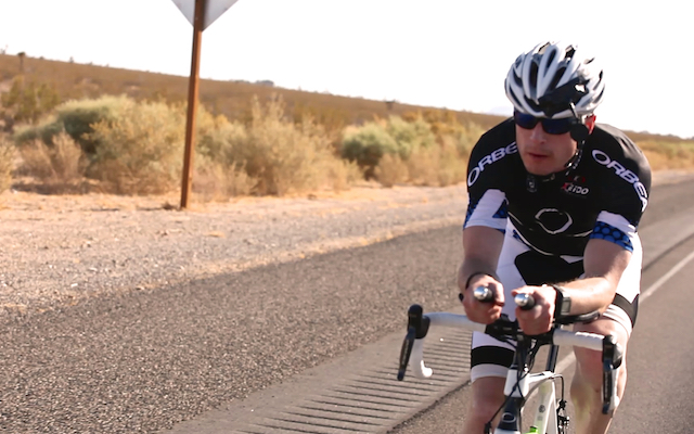 Adventurer with Parkinson's Alex Flynn riding across the Mojave desert