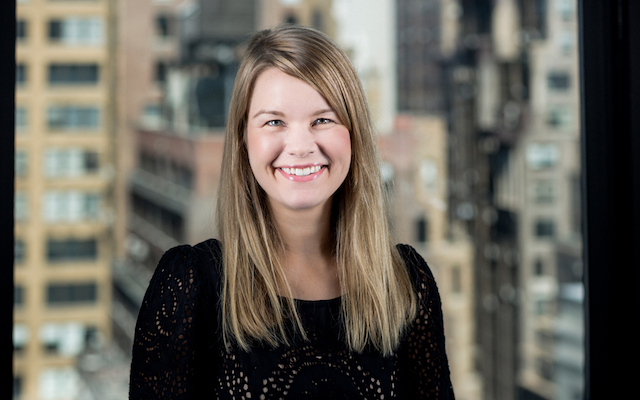 Headshot of Dr Rachel Dolhun, vice president of medical communications at the Michael J Fox Foundation.