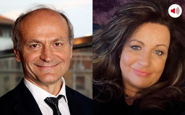Man and woman headshots