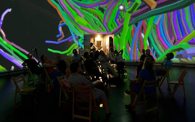 Delegates attending a workshop at the Innovation Lab.