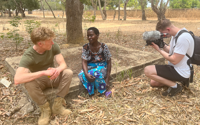 David Plummer filming in Kenya.