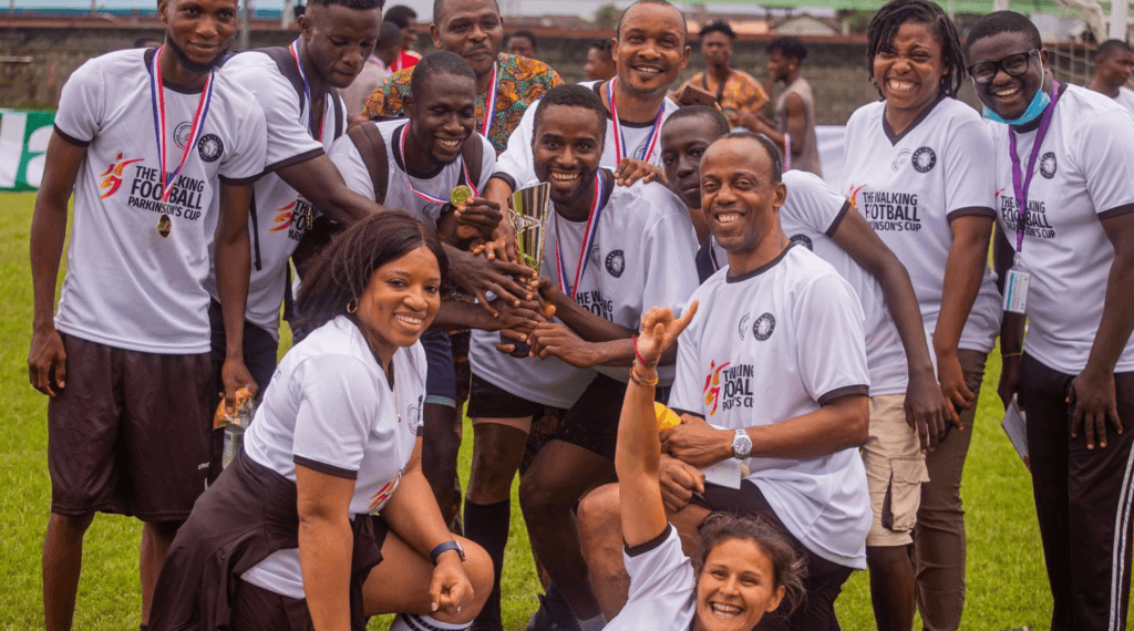 Participants at the Parkinson's Walking Football Cup 2023