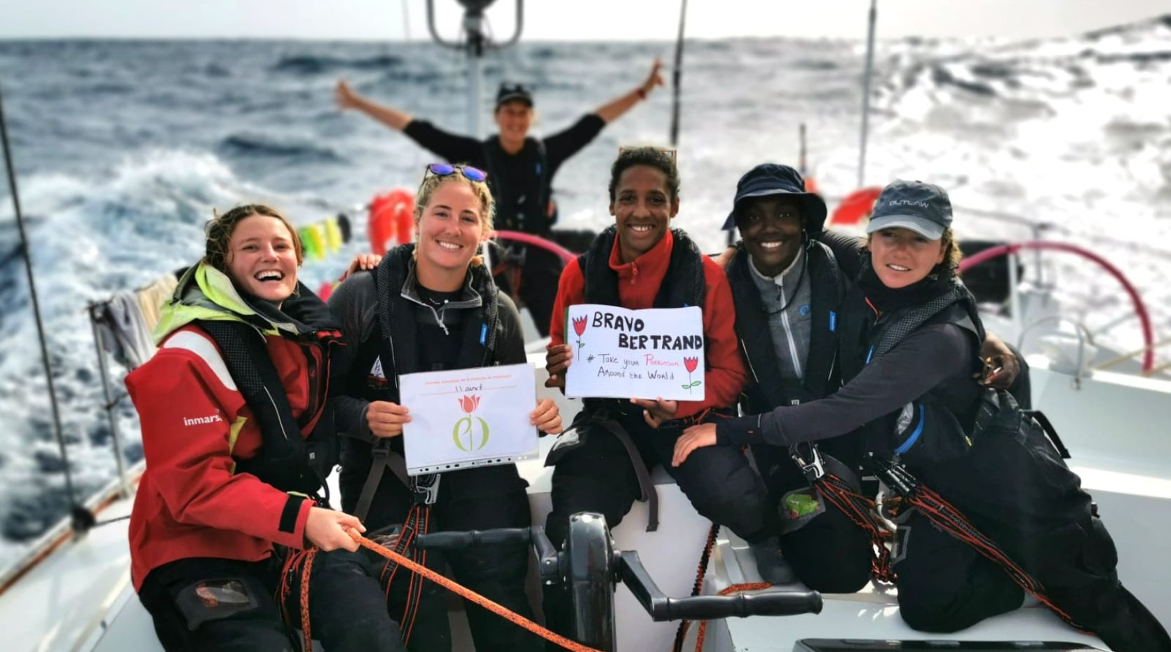 The crew celebrates World Parkinson's Day