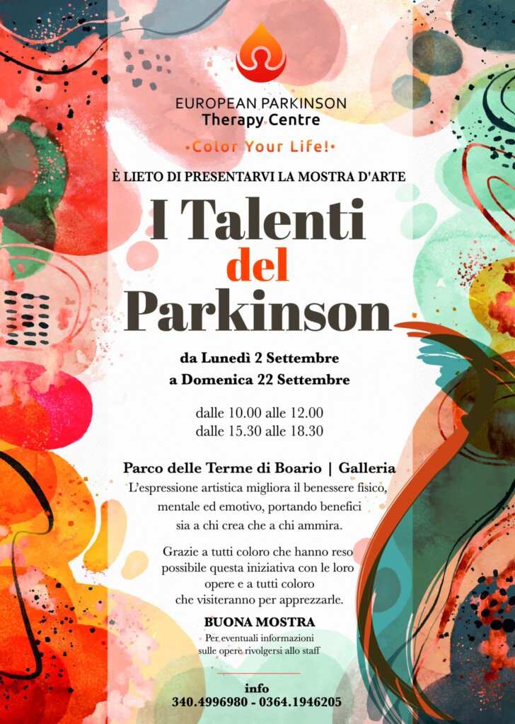 Poster for Parkinson's events: I Talenti del Parkinson